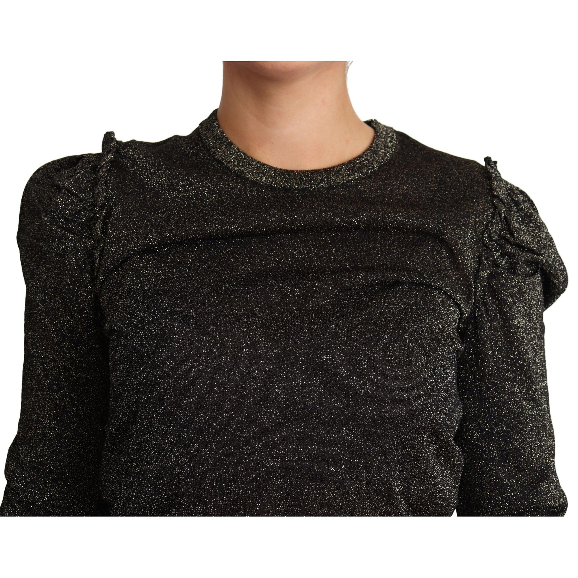 Dolce &amp; Gabbana Elegant Cropped Sweater with Logo Detail