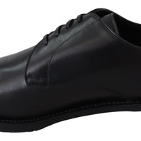 Dolce & Gabbana Elegant Black Leather Derby Dress Shoes