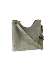 Michael Kors Joan Large Perforated Suede Leather Slouchy Messenger Handbag (Army Green)