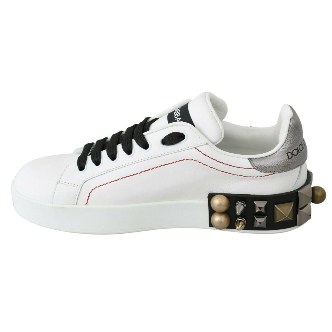 Dolce & Gabbana Floral Crystal-Embellished Leather Sneakers