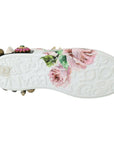 Dolce & Gabbana Floral Crystal-Embellished Leather Sneakers