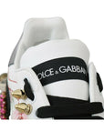 Dolce & Gabbana Floral Crystal-Embellished Leather Sneakers