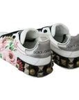 Dolce & Gabbana Floral Crystal-Embellished Leather Sneakers