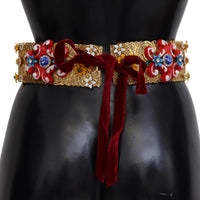 Dolce & Gabbana Gold-Tone Floral Crystal Waist Belt