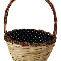 Dolce & Gabbana Chic Beige Wicker Basket Tote Bag