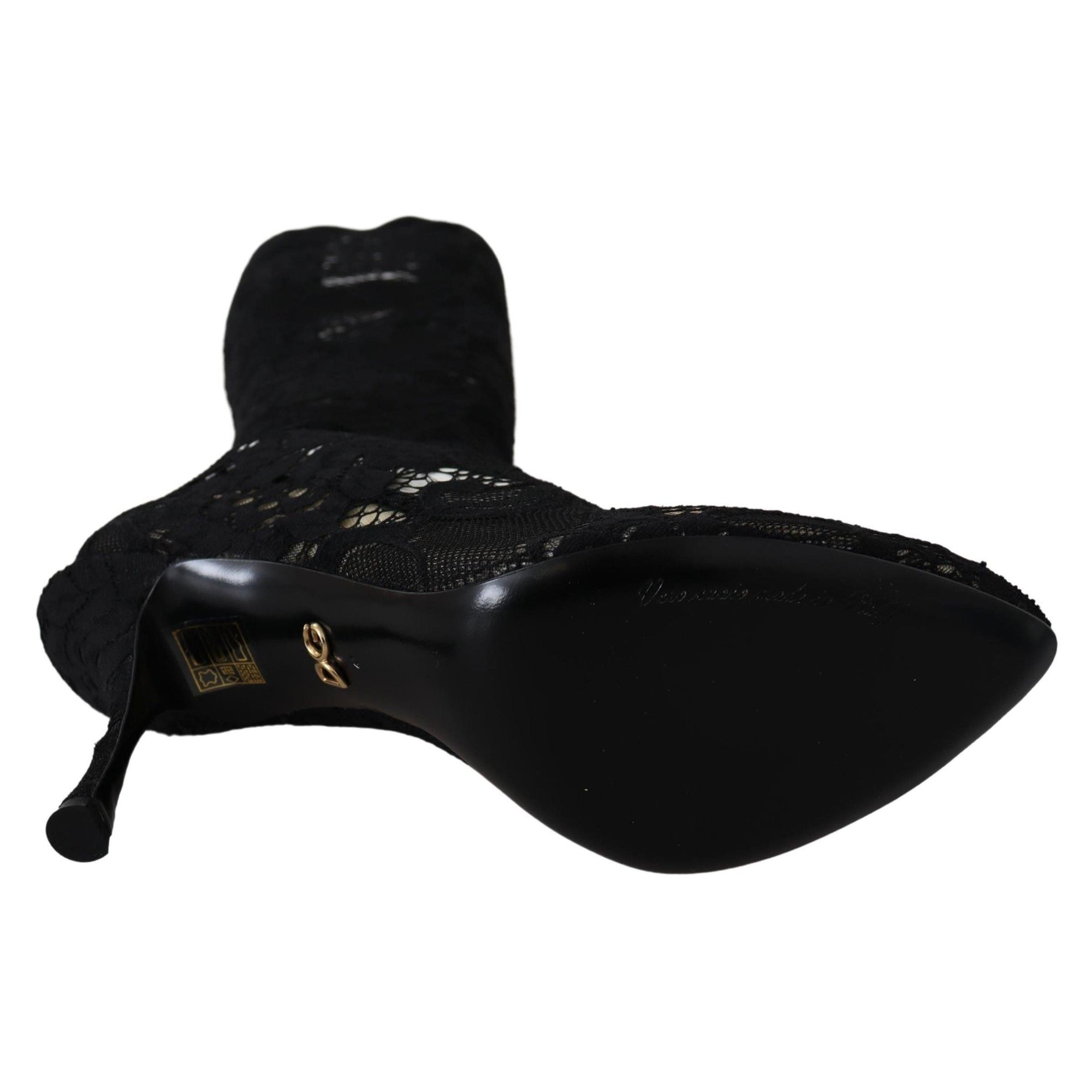 Dolce &amp; Gabbana Elegant Black Stretch Sock Pumps