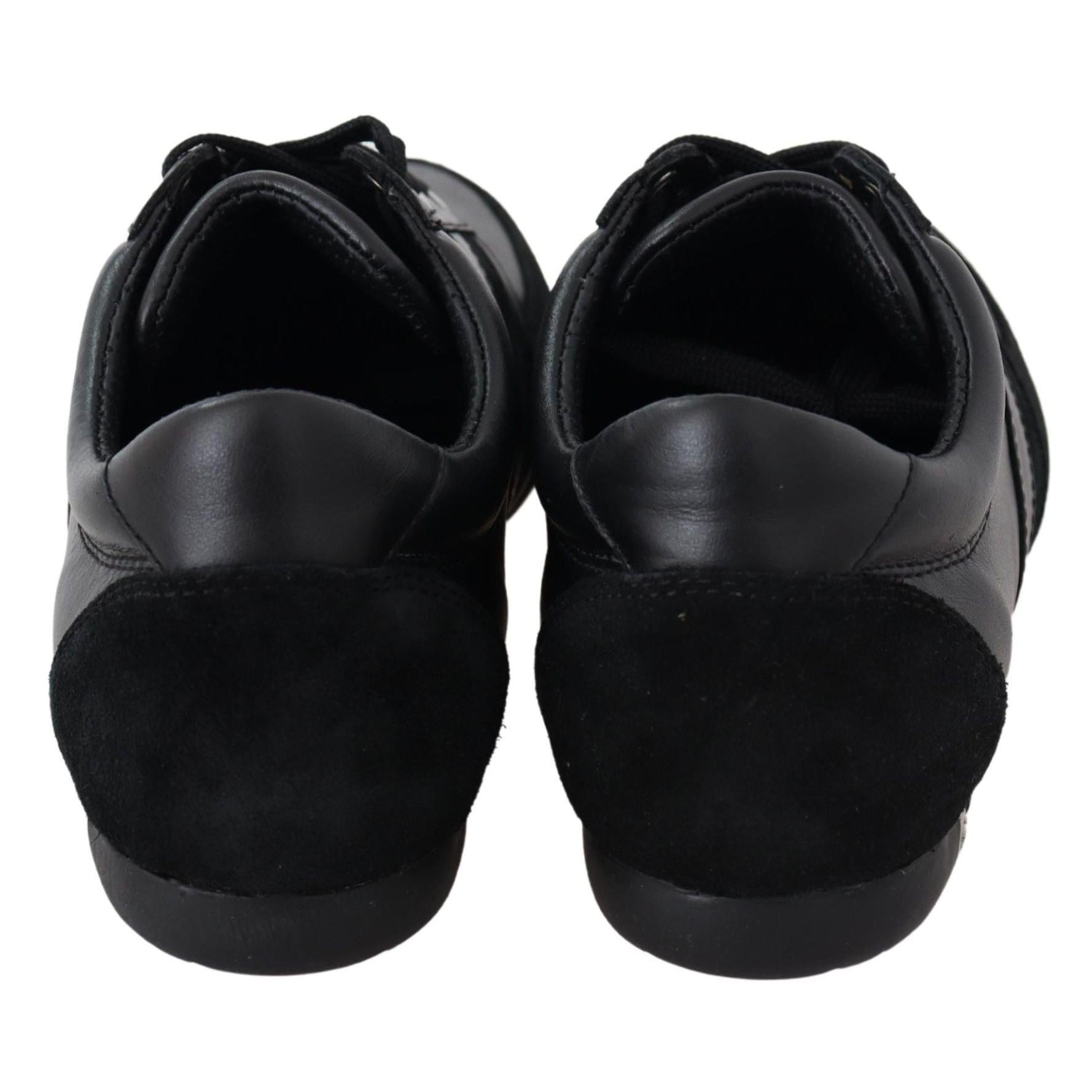 Dolce &amp; Gabbana Elegant Black Leather Sport Sneakers