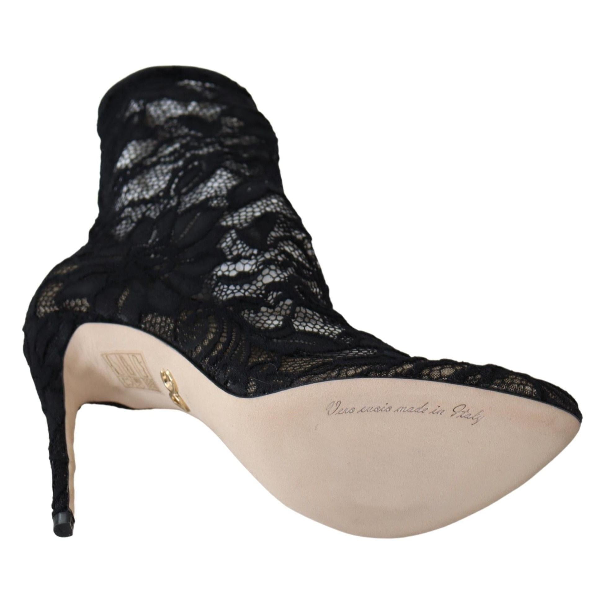 Dolce &amp; Gabbana Black Lace Taormina Pumps Elegance Unleashed