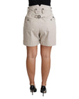 Dolce & Gabbana Chic Beige High Waist Pleated Shorts