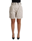 Dolce & Gabbana Chic Beige High Waist Pleated Shorts