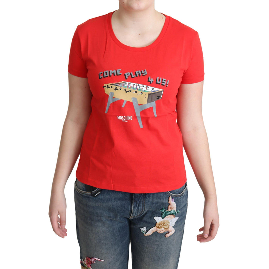 Moschino Chic Red Cotton Tee with Playful Print