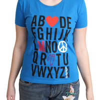 Moschino Chic Alphabet Cotton Tee in Blue