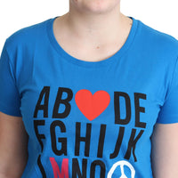 Moschino Chic Alphabet Cotton Tee in Blue