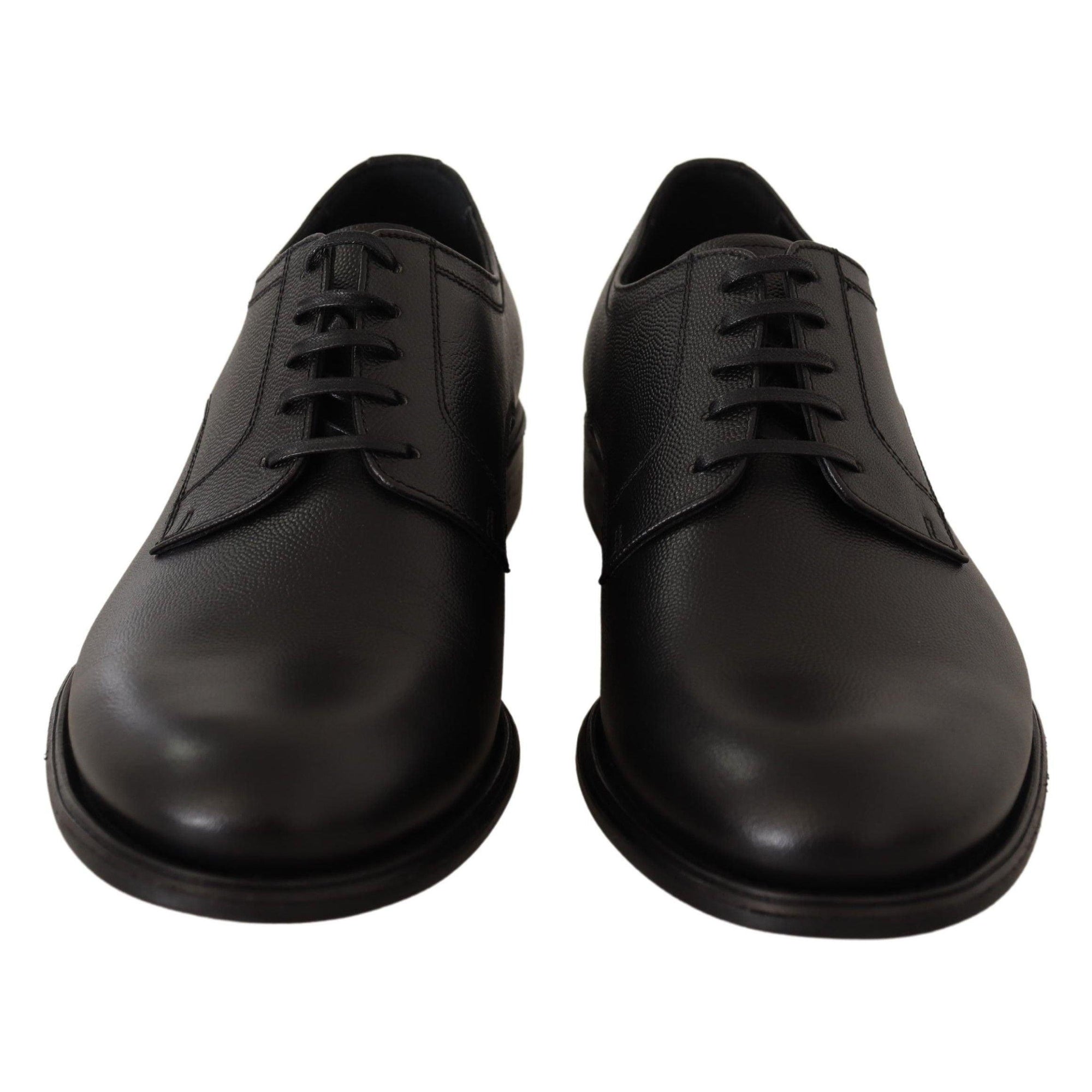 Dolce &amp; Gabbana Elegant Black Leather Derby Shoes