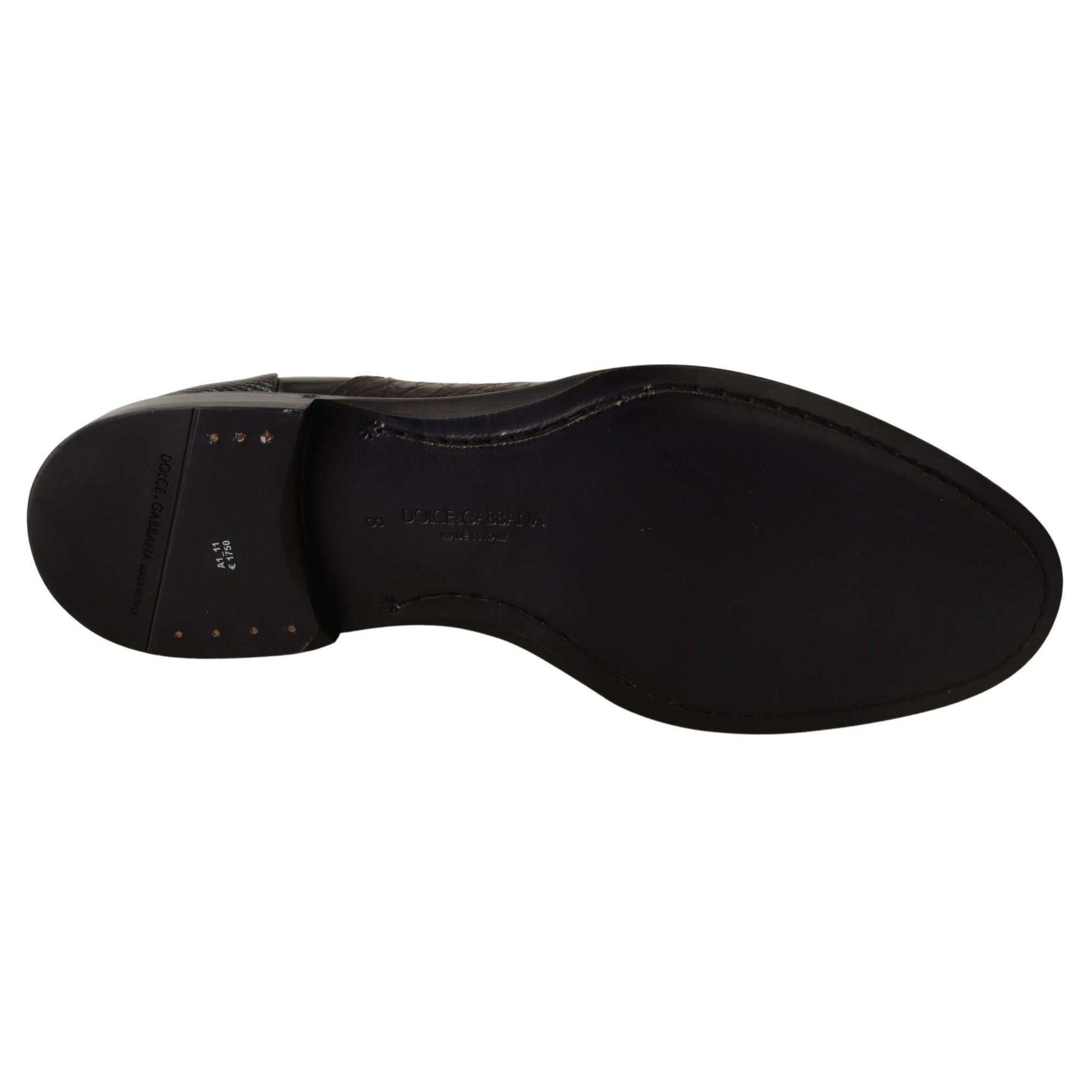 Dolce &amp; Gabbana Elegant Black Derby Oxford Wingtips