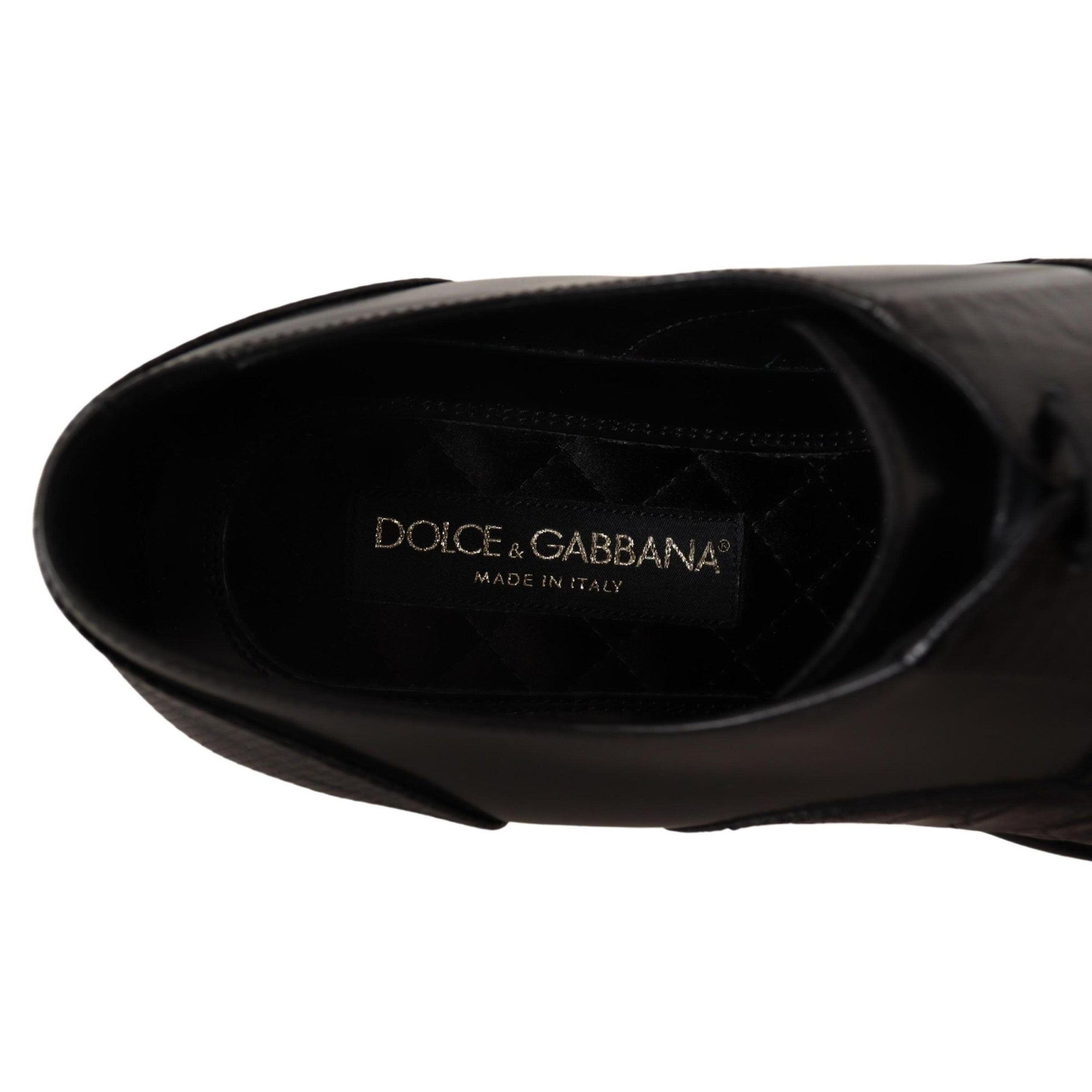 Dolce &amp; Gabbana Elegant Black Derby Oxford Wingtips