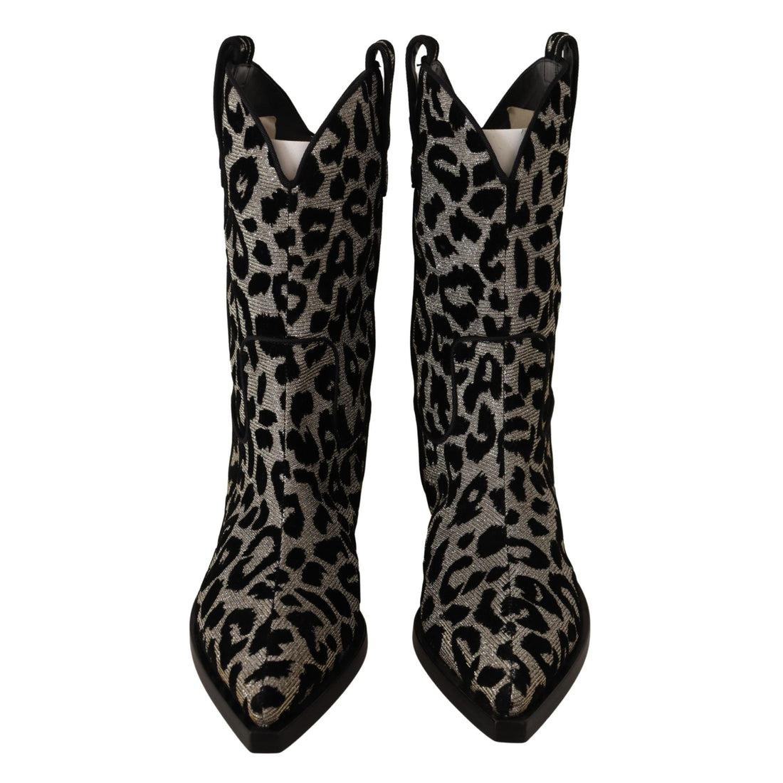 Dolce & Gabbana Elegant Leopard Print Mid Calf Boots