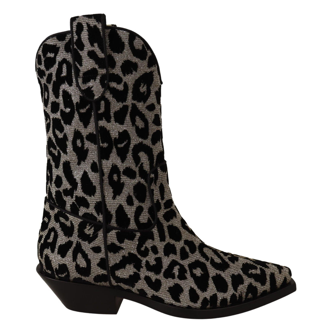 Dolce & Gabbana Elegant Leopard Print Mid Calf Boots