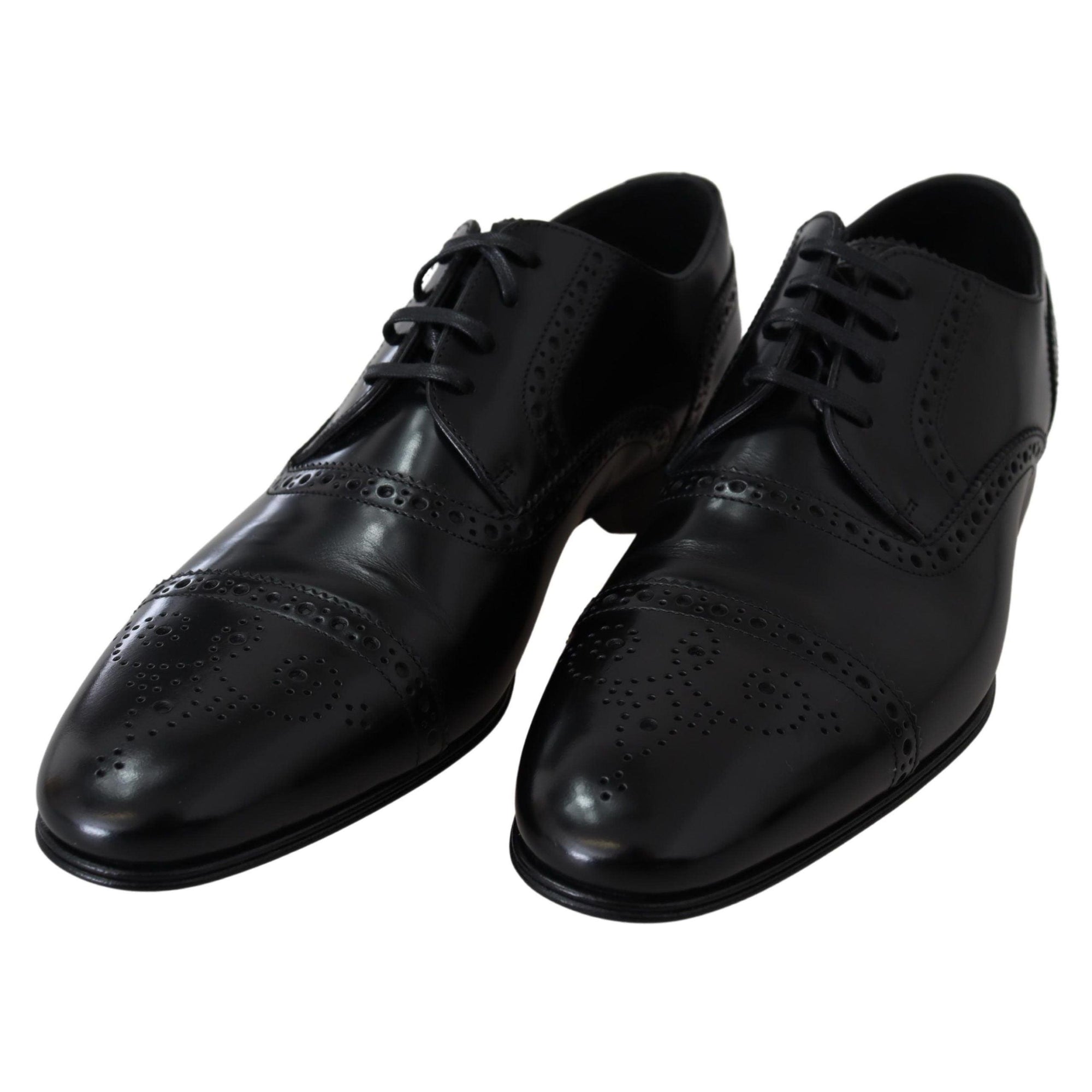 Dolce &amp; Gabbana Elegant Black Leather Formal Derby Shoes