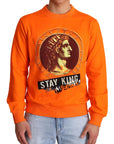 Dolce & Gabbana Regal Crewneck Cotton Sweater in Orange