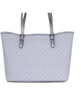 Michael Kors Jet Set Girls Print Medium Signature PVC Carryall Shoulder Tote Handbag (Bright White Multi)