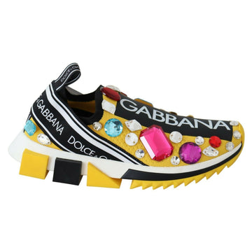 Dolce & Gabbana Embellished Yellow Sorrento Sneakers