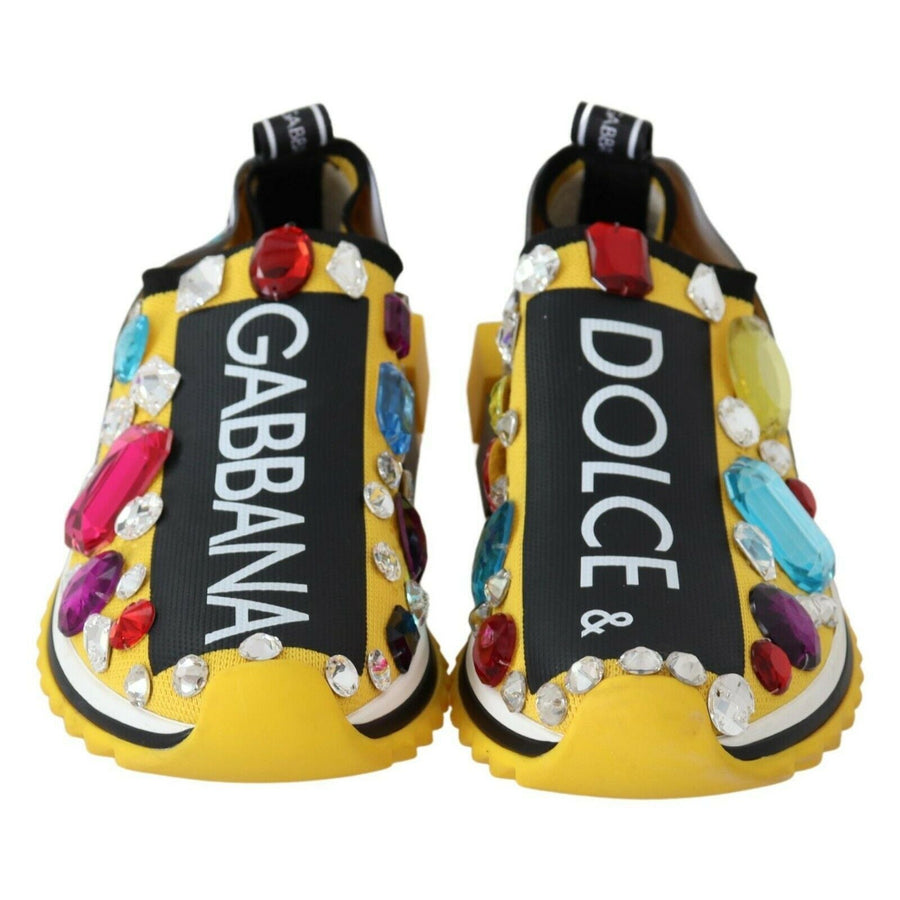 Dolce & Gabbana Embellished Yellow Sorrento Sneakers