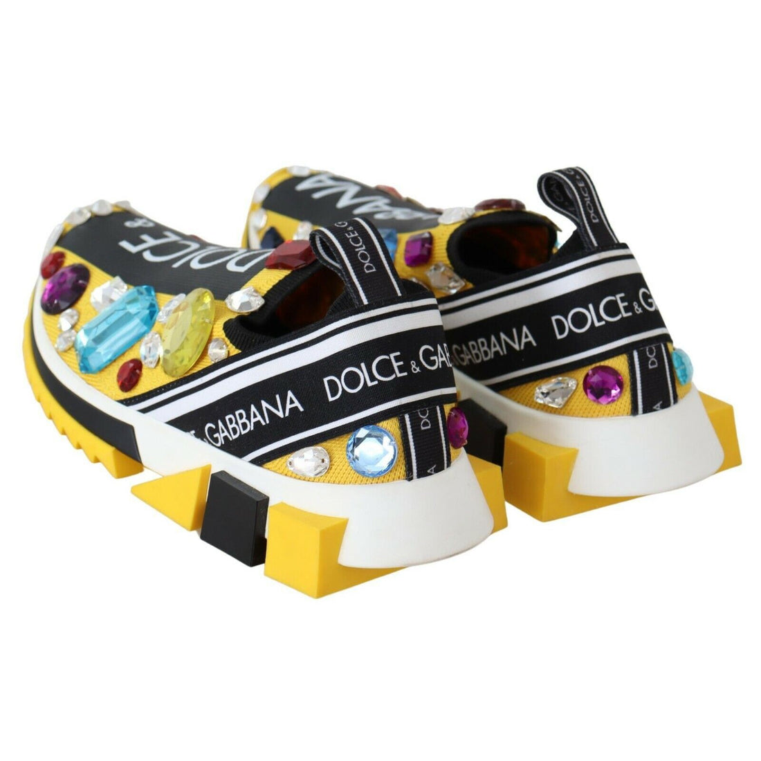 Dolce & Gabbana Embellished Yellow Sorrento Sneakers