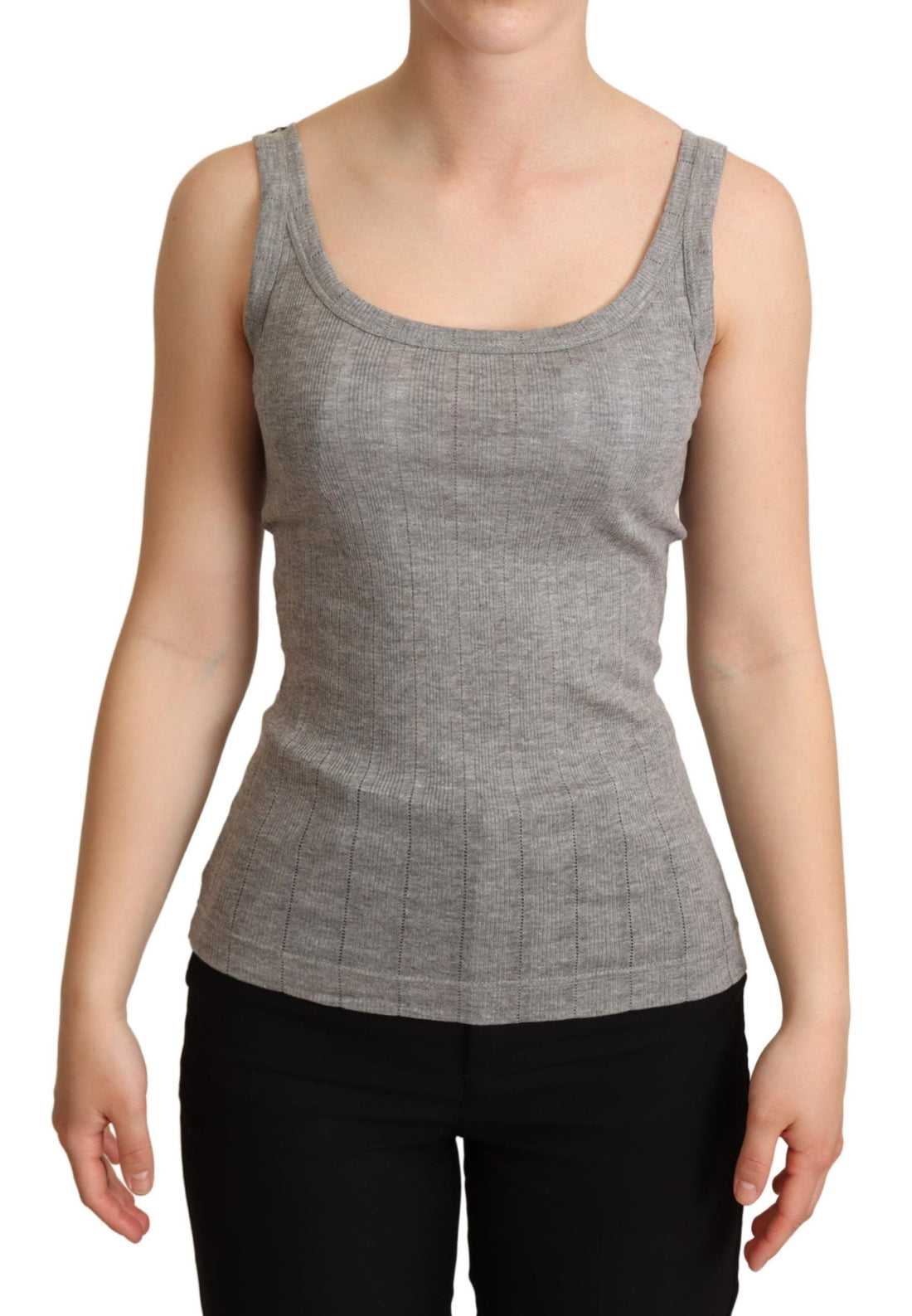 Dolce & Gabbana Elegant Sleeveless Gray Tank Top