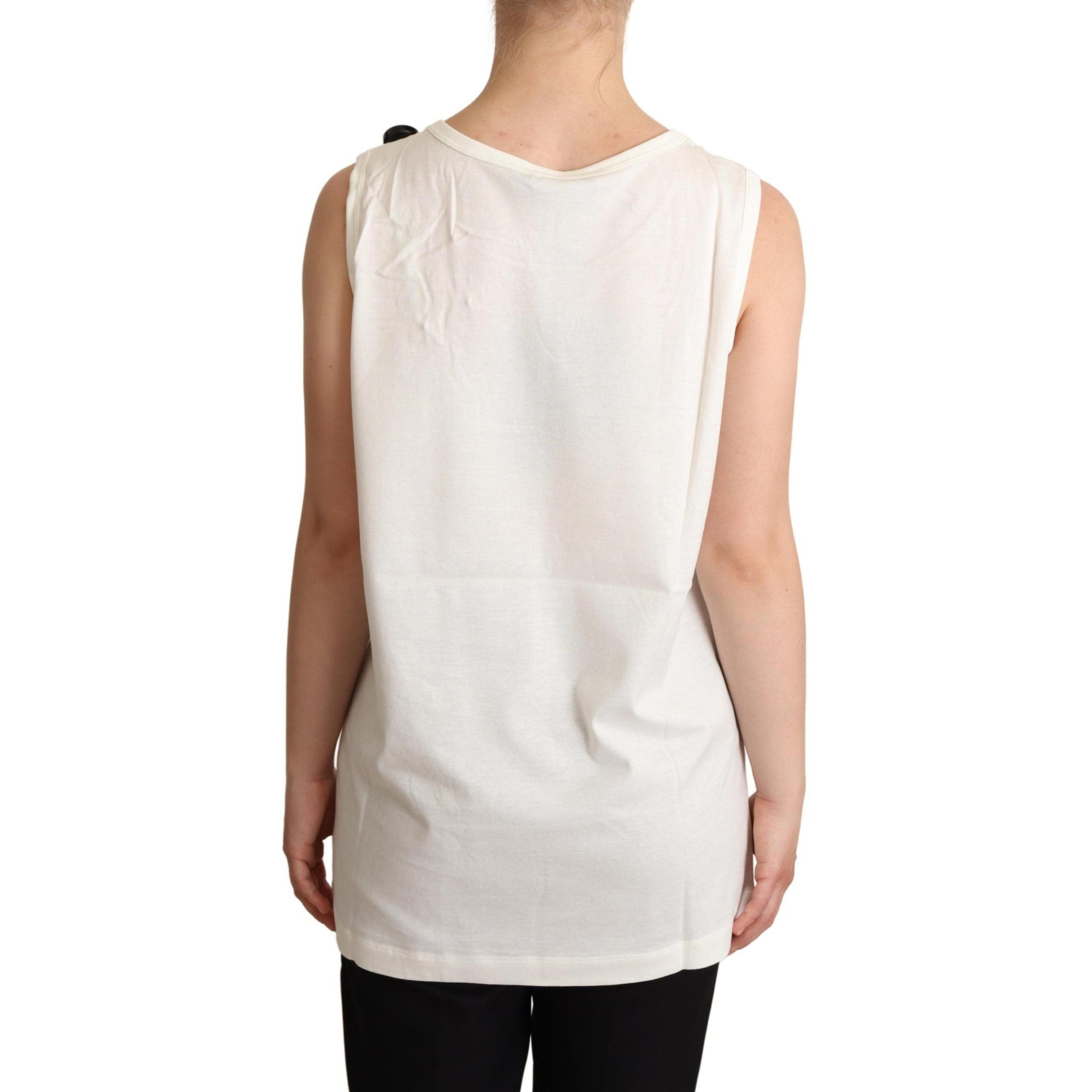 Dolce &amp; Gabbana Chic Canine Floral Sleeveless Tank
