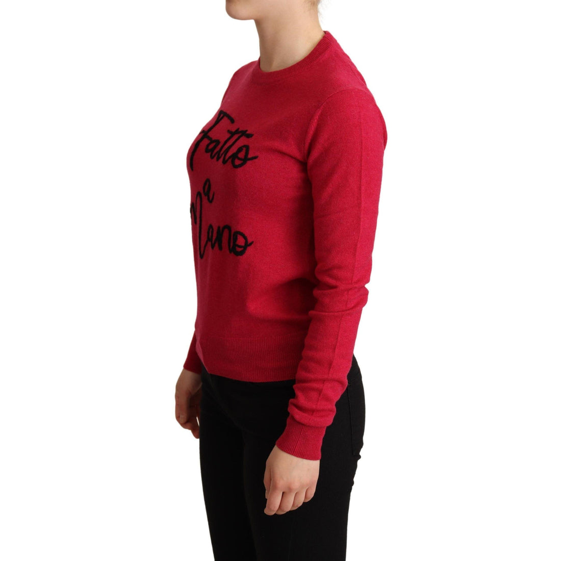 Dolce & Gabbana Chic Pink Cashmere Blend Crewneck Pullover