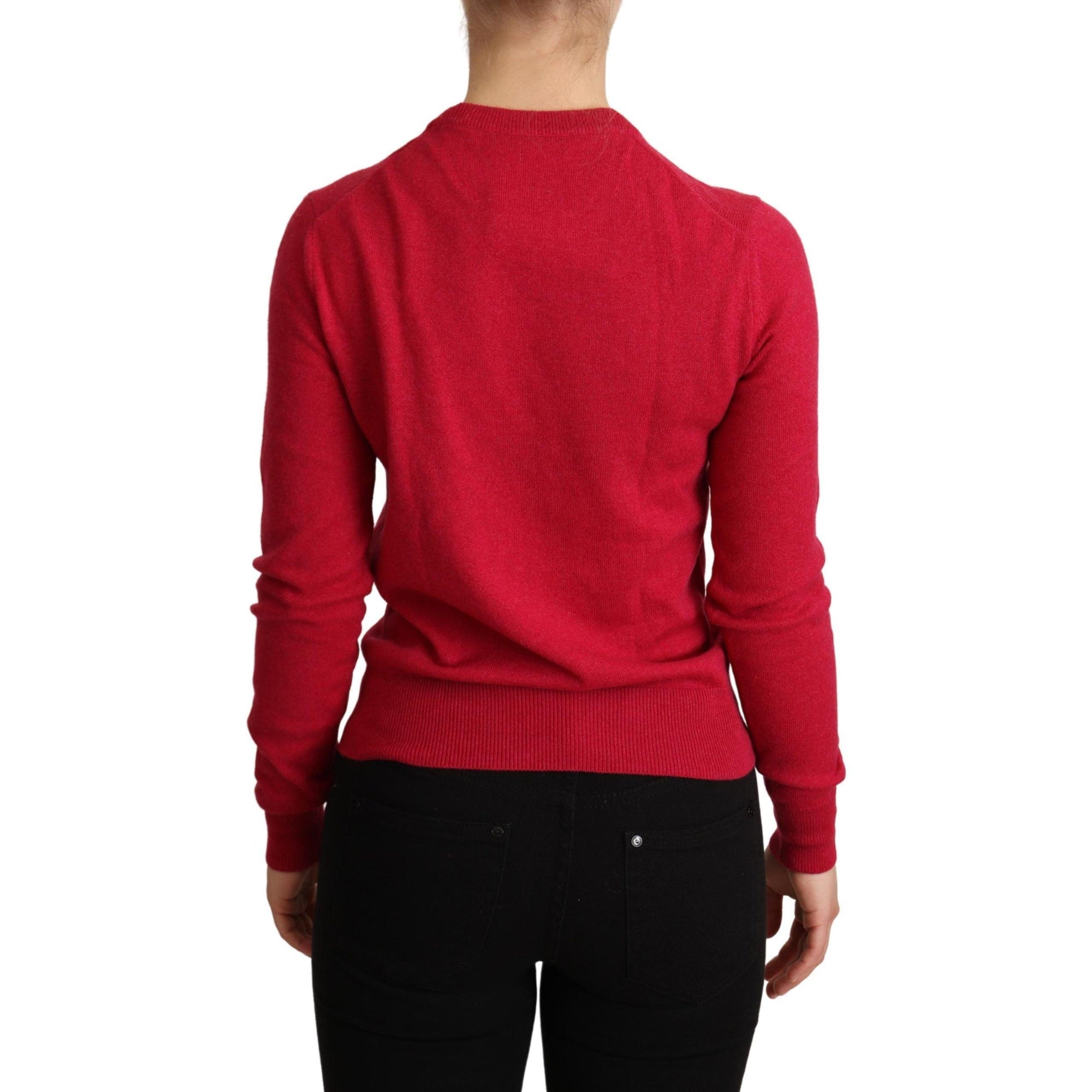 Dolce &amp; Gabbana Chic Pink Cashmere Blend Crewneck Pullover