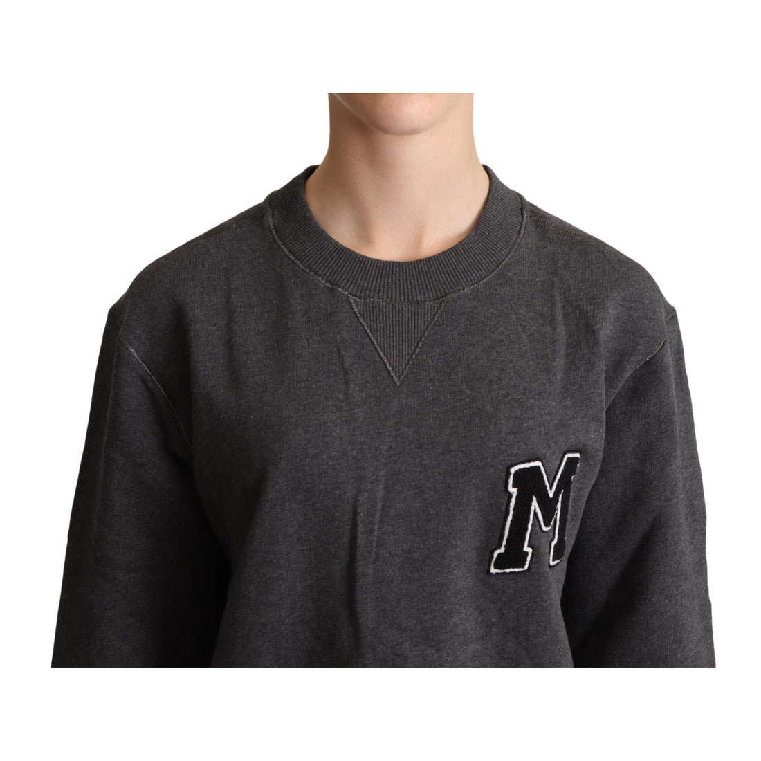 Dolce & Gabbana Chic Gray Embroidered Cotton Sweater