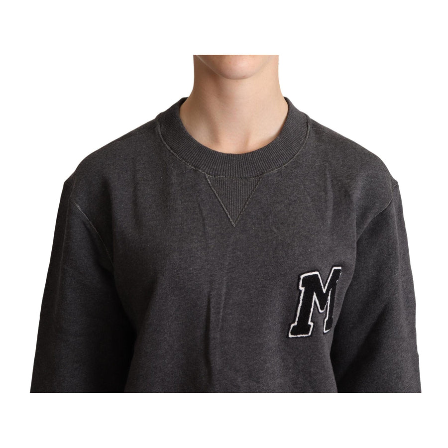 Dolce & Gabbana Chic Gray Embroidered Cotton Sweater