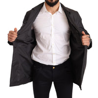 Dolce & Gabbana Elegant Black Trench Coat for Sophisticated Men