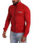 Dolce & Gabbana Elegant Red Full Zip Sweater with DG Motor Club Motif