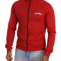 Dolce & Gabbana Elegant Red Full Zip Sweater with DG Motor Club Motif