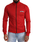 Dolce & Gabbana Elegant Red Full Zip Sweater with DG Motor Club Motif