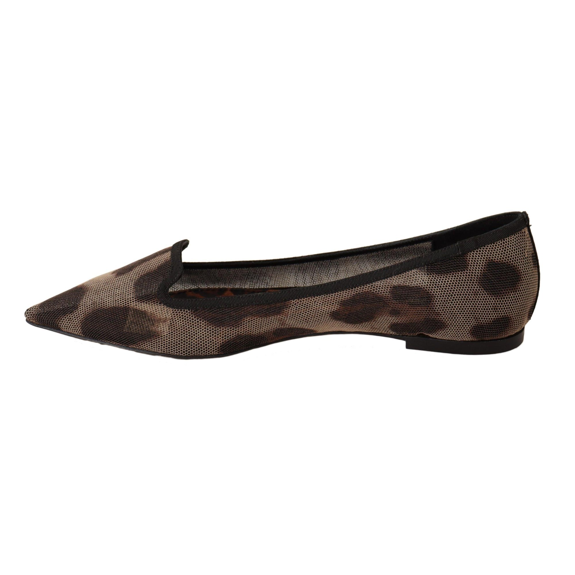 Dolce &amp; Gabbana Elegant Leopard Print Flat Loafers