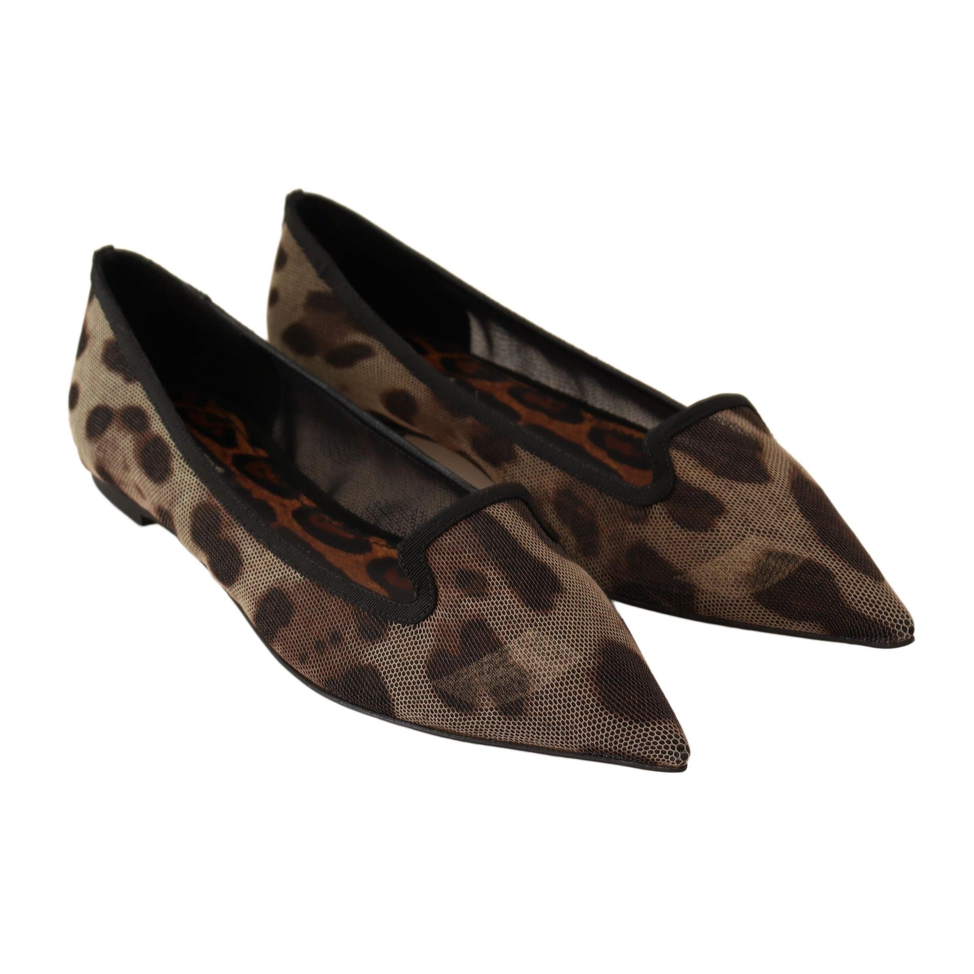Dolce &amp; Gabbana Elegant Leopard Print Flat Loafers
