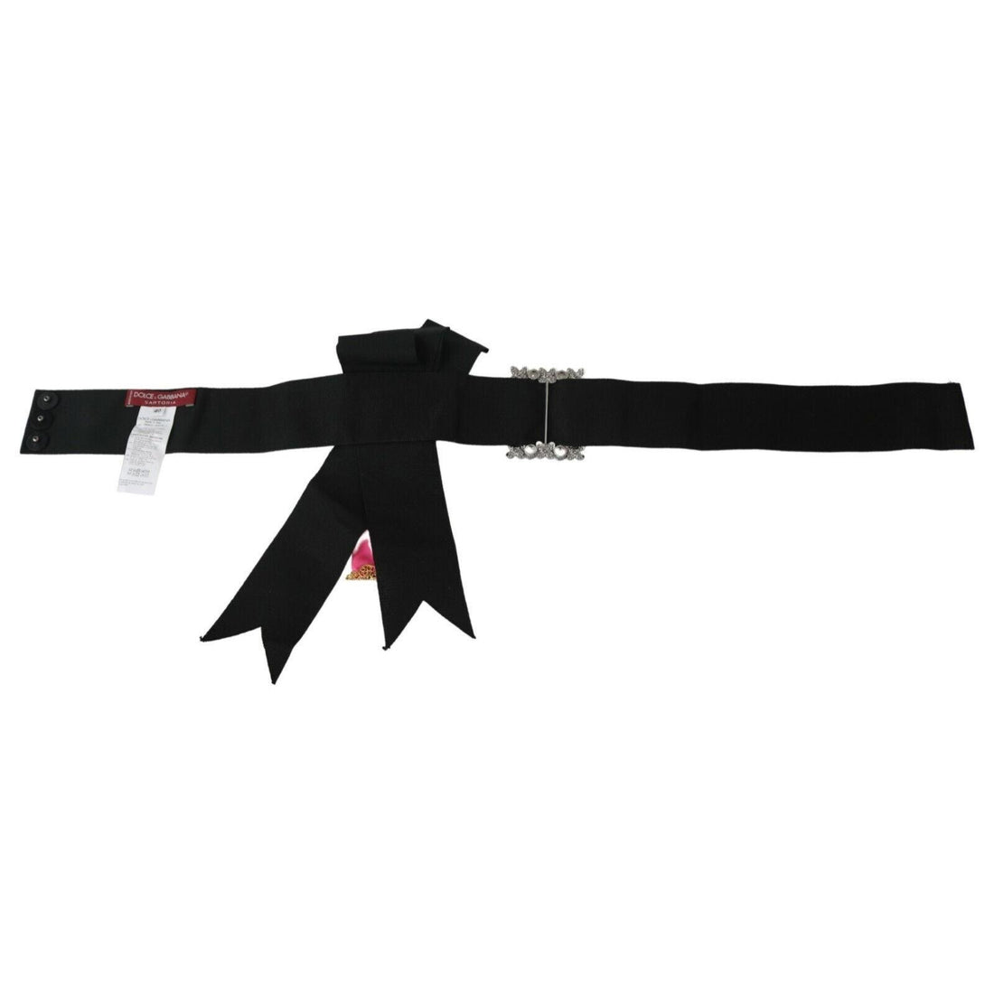 Dolce & Gabbana Elegant Floral Crystal Ribbon Waist Belt