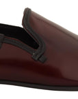Dolce & Gabbana Elegant Bordeaux Leather Loafers