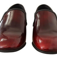 Dolce & Gabbana Elegant Bordeaux Leather Loafers