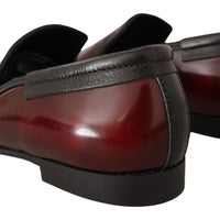 Dolce & Gabbana Elegant Bordeaux Leather Loafers