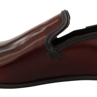 Dolce & Gabbana Elegant Bordeaux Leather Loafers