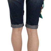 Dolce & Gabbana Elegant Knee-Length Embellished Denim Shorts