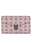 MCM Medium Soft Pink Signature Diamond Logo Leather Clutch Crossbody Handbag