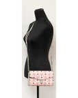 MCM Medium Soft Pink Signature Diamond Logo Leather Clutch Crossbody Handbag
