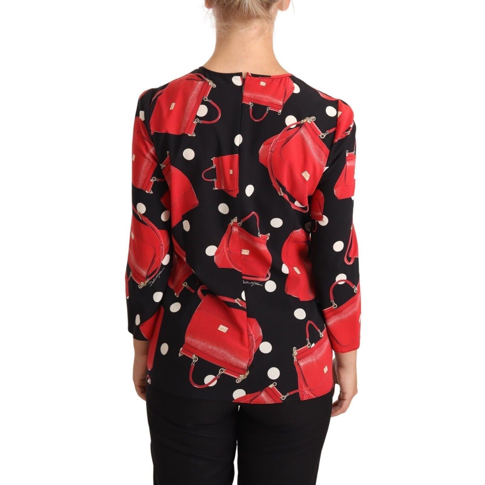 Dolce &amp; Gabbana Elegant Sicily Bag Print Blouse