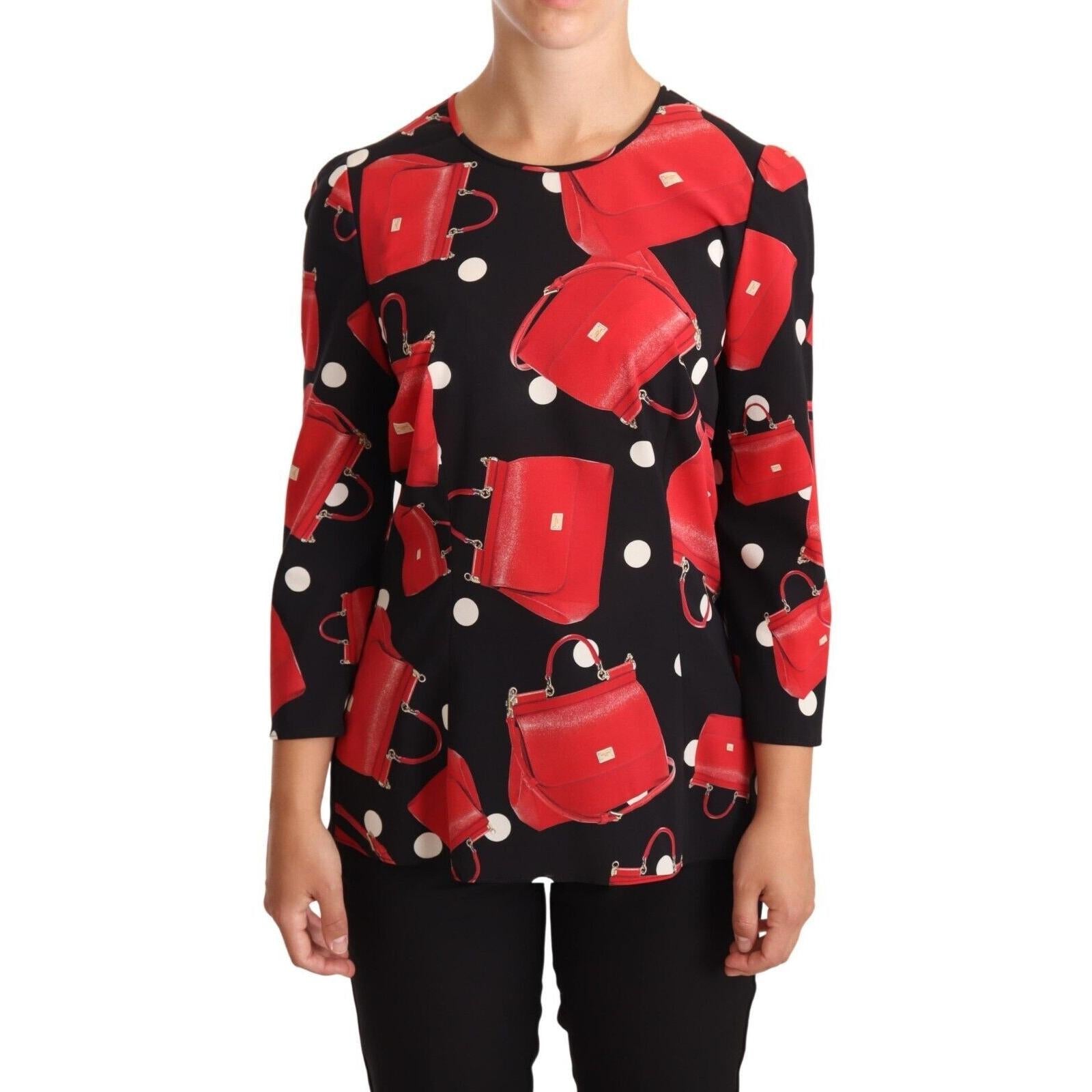 Dolce &amp; Gabbana Elegant Sicily Bag Print Blouse